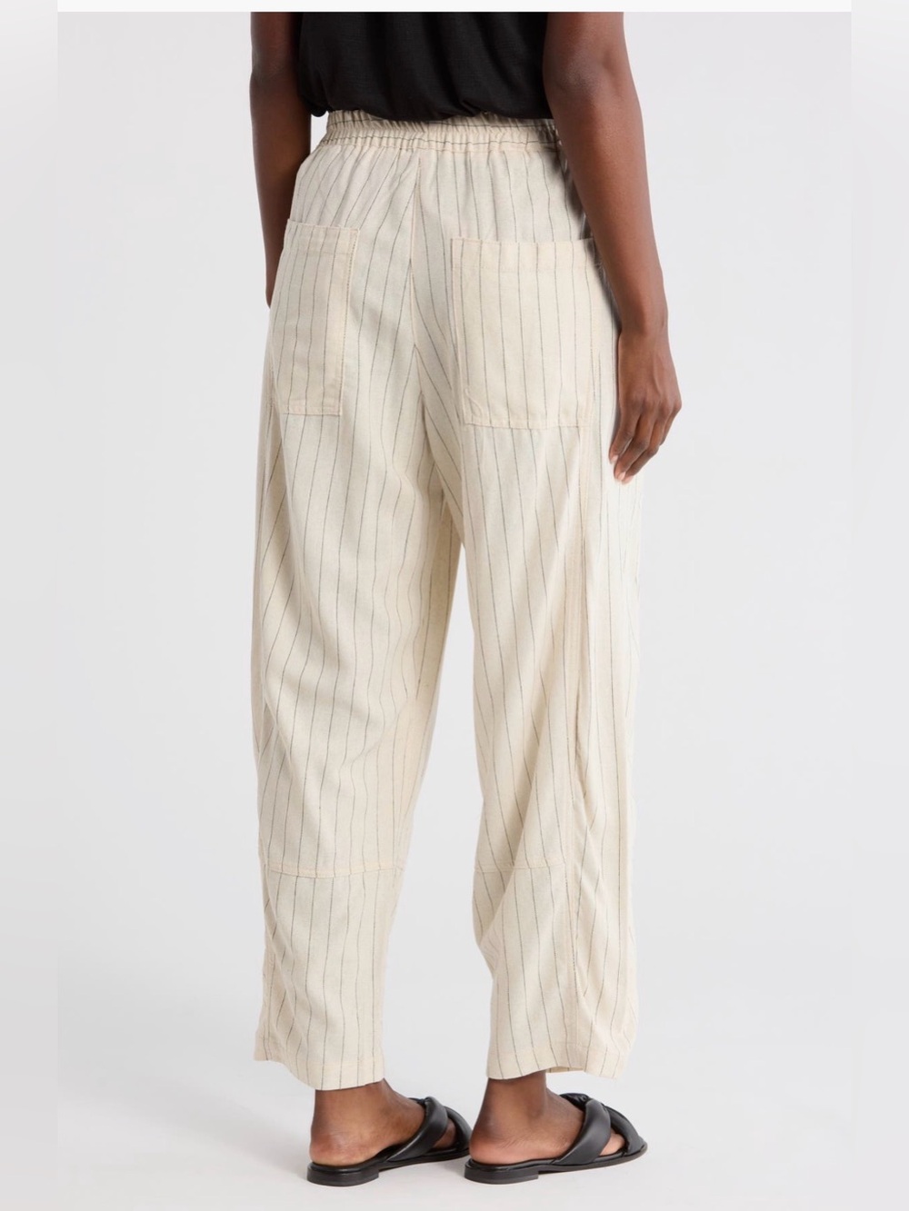 NWT Max Studio Blended Linen Barrel Pants small